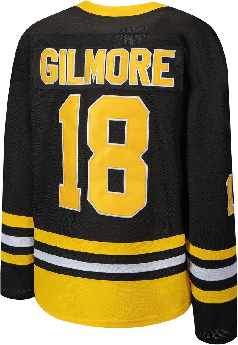 KOKJUX #18 Happy Gilmore Hockey Jersey for Men,Boston Adam Sandler Shirt 1996 Movie Ice Hockey Halloween Jersey Black S-XXXL - Image 1